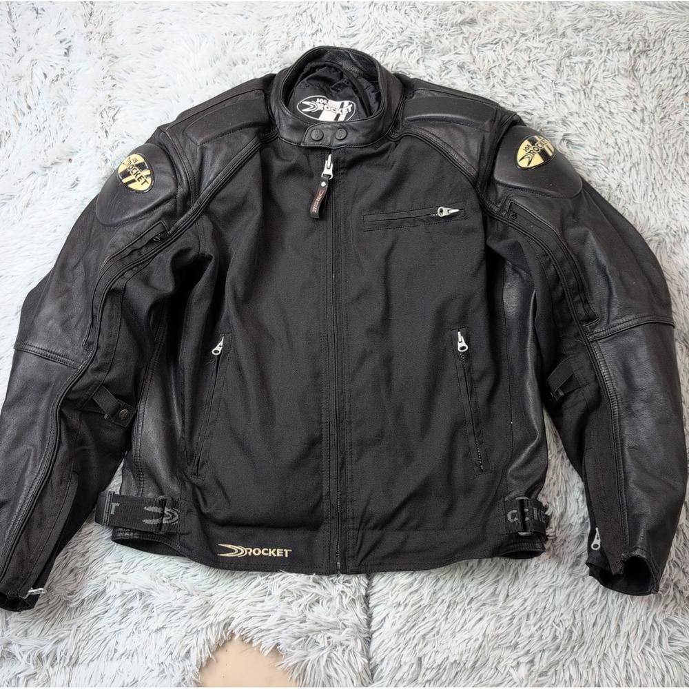 Vintage Joe Rocket Jacket Mens Black L Safety Touring Motorcycle Y2K Padded